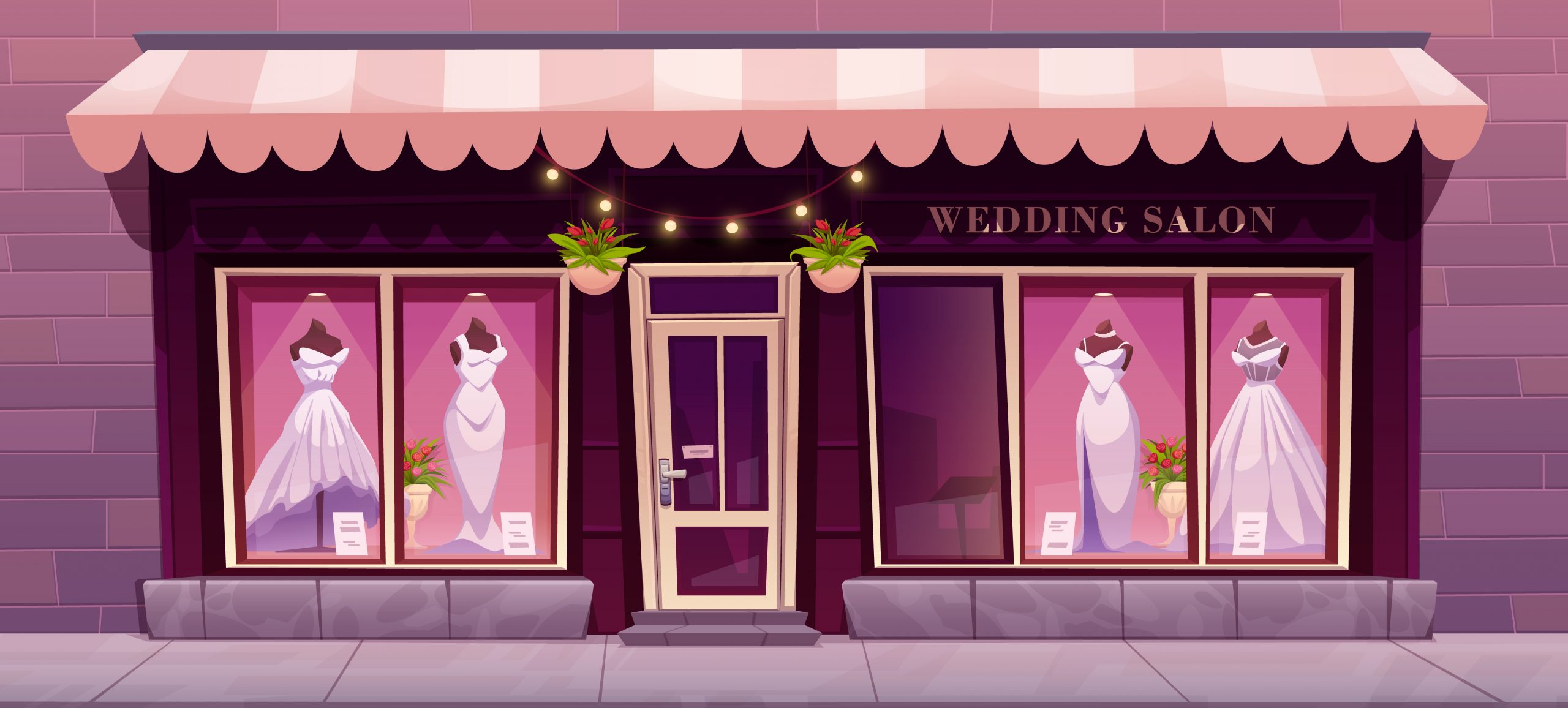 Illustration Vitrine Magasion de vetement pour femme